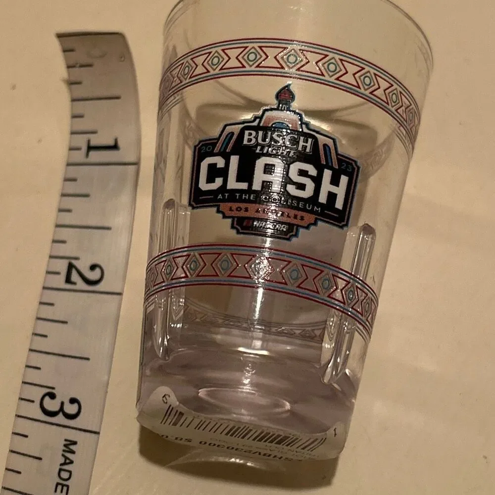 NASCAR Shot Glass Busch Light Clash Los Angeles Official Merch Bar Decor NWT